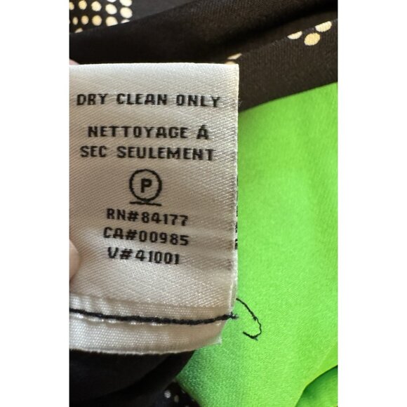 Diane von Furstenberg DVF Stretch Silk Dress 2 Black Green Ivory Short Sleeve - Picture 14 of 16